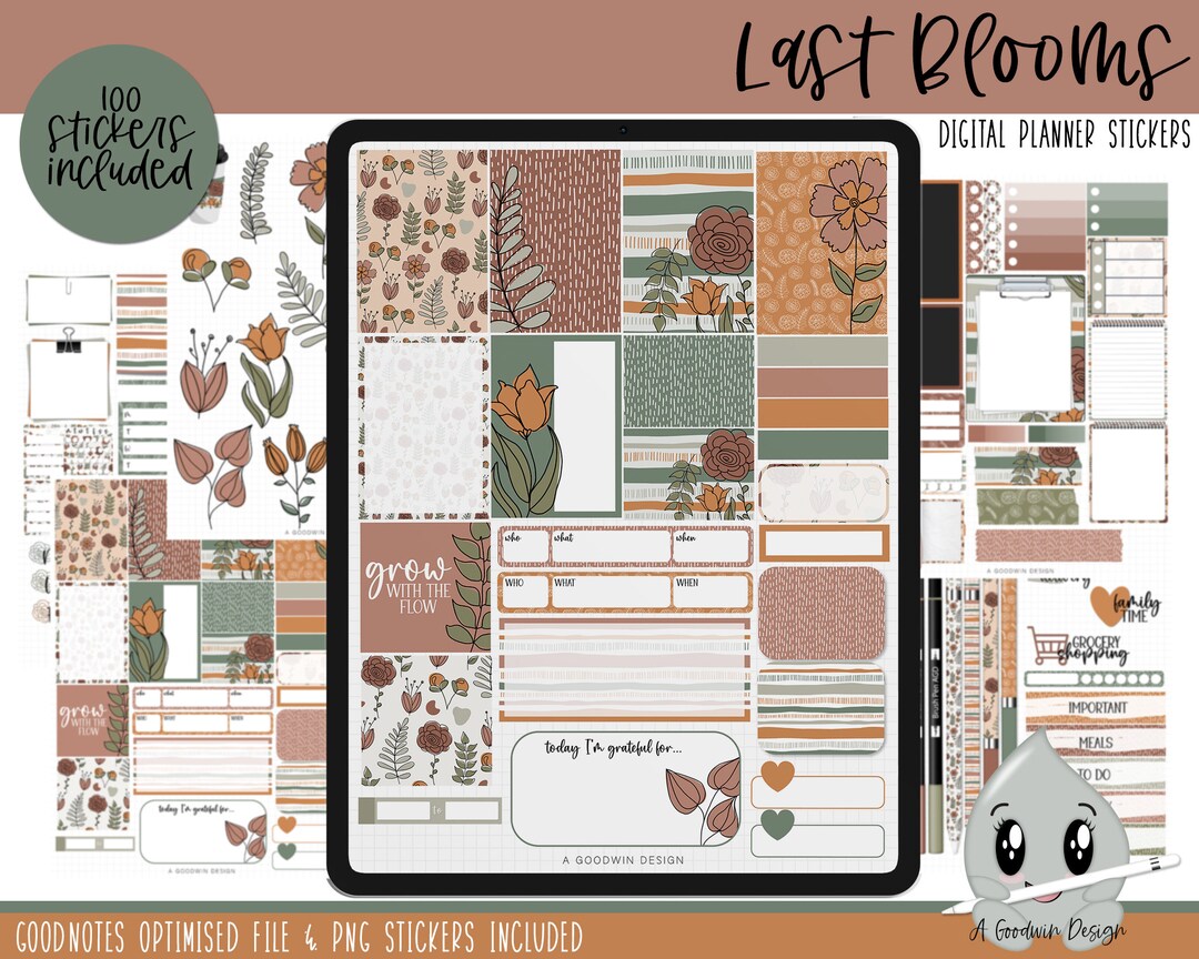Last Blooms Digital Planner Stickers | Decorative Sticker Set ...