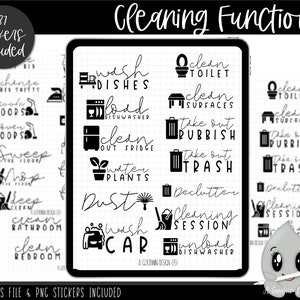 Functionele reiniging digitale plannerstickers | Goodnotes-plannerstickers | iPad-planningstickers | Functionele plannerstickers