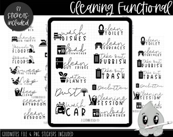 Functional Cleaning Digital Planner Stickers | Goodnotes Planner Stickers | iPad Planning Stickers | Functional Planner Stickers