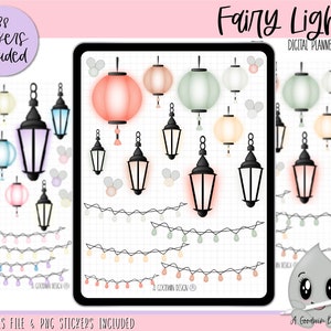 Fairy Lights & Summer Nights Digital Planner Stickers | Goodnotes Planner Stickers | iPad Planning Stickers | Mini Sticker Kit