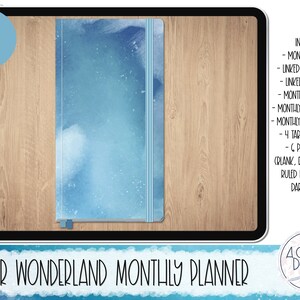 Winter Wonderland Monthly Slim Planner for Goodnotes | IPad Planner | Goodnotes Planner | Landscape Planner | Notebook Planner |