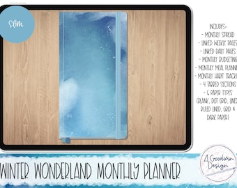 Winter Wonderland Monthly Slim Planner for Goodnotes | IPad Planner | Goodnotes Planner | Landscape Planner | Notebook Planner |