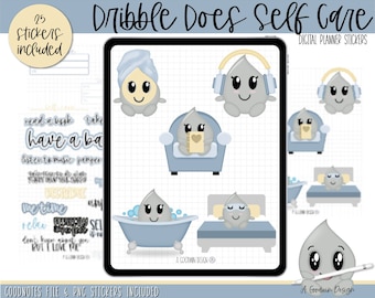 Dribble Does Self Care Digital Planner Stickers | Goodnotes Planner Stickers | iPad Planning Stickers | Weekly Sticker Kit