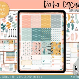 Boho Dreams Monthly Digital Planner Stickers | Goodnotes Planner Stickers | iPad Planning | Monthly Sticker Set | Digital Sticker Set