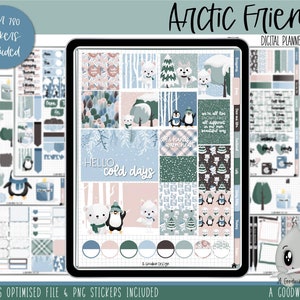 Arctic Friends Digital Planner Stickers | Goodnotes Planner Stickers | iPad Planning | Digital Sticker Set