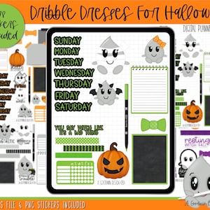 Dribble Dresses for Halloween Digital Planner Stickers | Goodnotes Planner Stickers | iPad Planning Stickers | Weekly Sticker Kit