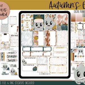 Autumn&#39;s End Planner Stickers | Decorative Sticker Set | Goodnotes Stickers | Digital Planner Stickers | PNG Stickers