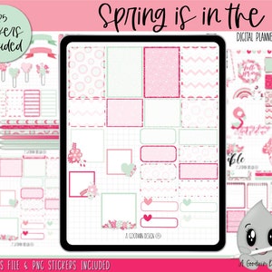 Spring Is In The Air Digital Planner Stickers | Decorative Sticker Set | Goodnotes Stickers | Digital Planner Stickers | PNG Stickers