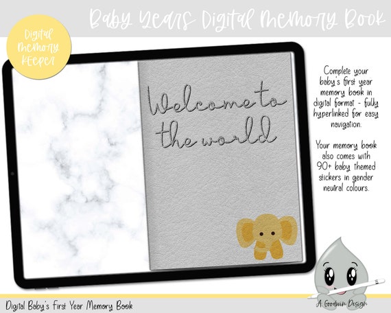 Libro de memoria del primer año del bebé digital para Goodnotes o