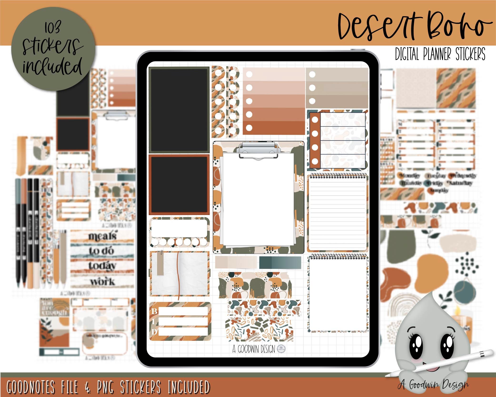Desert Boho Digital Planner Stickers Decorative Sticker Set - Etsy