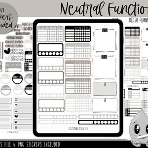 Neutral & Functional Digital Planner Stickers | Goodnotes Planner Stickers | iPad Planning | Weekly Sticker Set | Digital Sticker Set