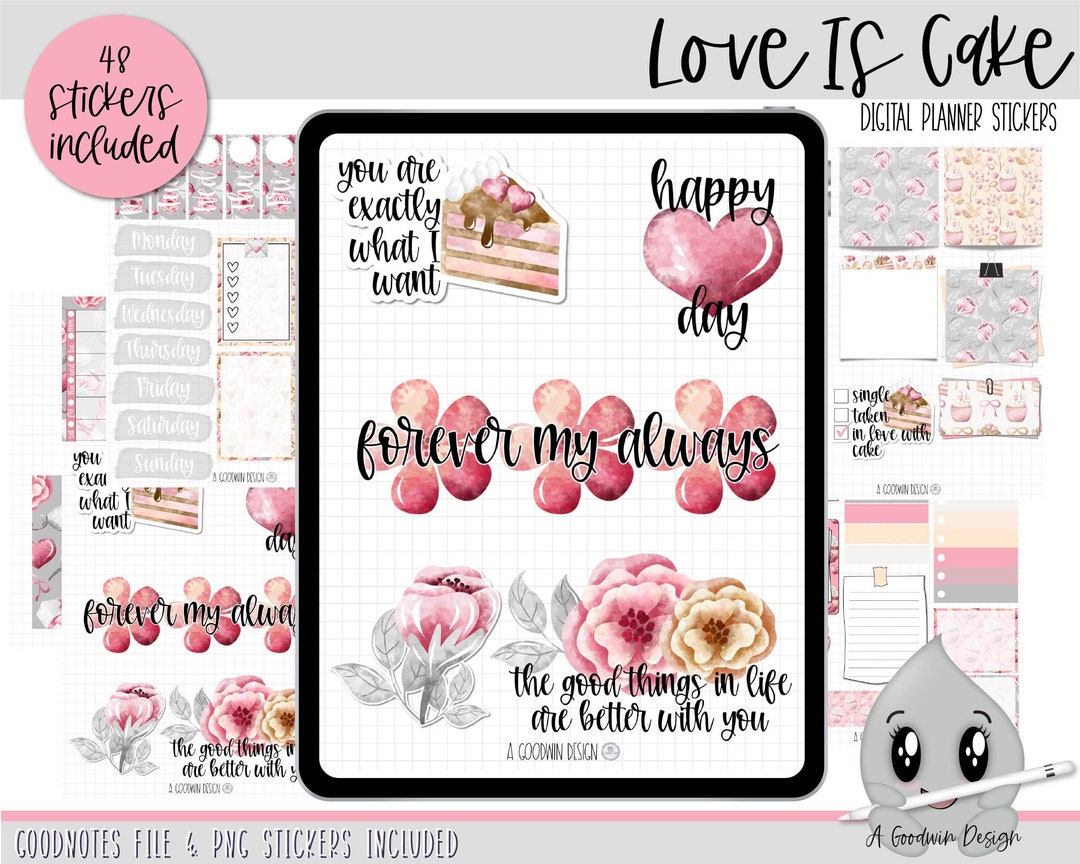 Love is Cake Digital Planner Stickers | Mini Sticker Kit | Goodnotes ...