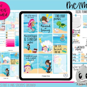 Mermaid Weekly Digital Planner Stickers | Goodnotes Planner Stickers | iPad Planning Stickers | Weekly Sticker Kit
