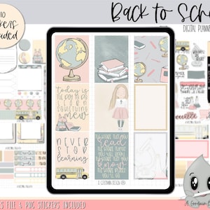 Terug naar school wekelijkse digitale planner stickers | Goodnotes-plannerstickers | iPad-planningsstickers | Wekelijkse stickerkit
