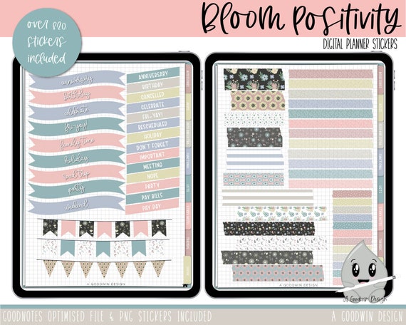 Digital Vintage Holiday Stickers for Digital Planning in GoodNotes - bloom  daily planners