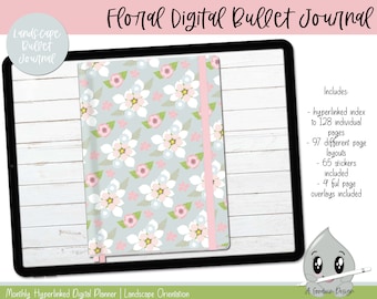 Floral Bullet Journal for Goodnotes | Zoomnotes | Xodo | Noteshelf | Digital Planner