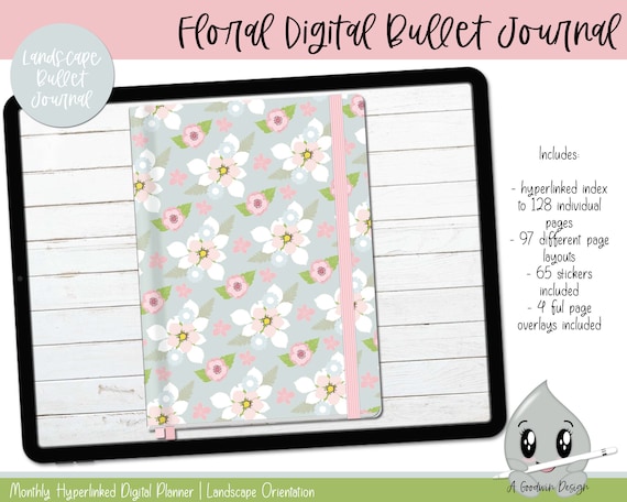 Floral Bullet Journal for Goodnotes | Zoomnotes | Xodo | Noteshelf | Digital Planner