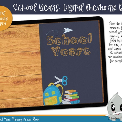 Digital school years memory book for goodnotes or xodo ipad etsy