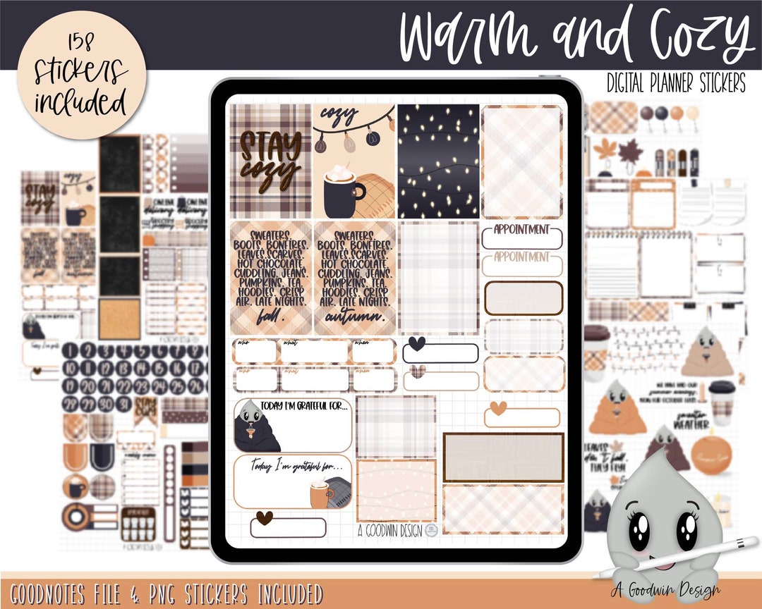 Warm and Cozy Planner Stickers | Decorative Sticker Set | Goodnotes ...