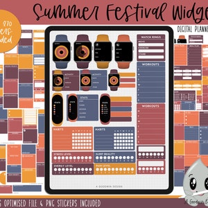 Summer Festival Digital Planner Widgets | Goodnotes Stickers | Digital Planner Stickers | PNG Stickers | Digital Planning | Digital Widgets