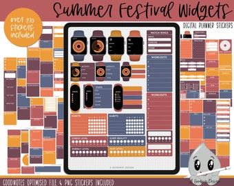 Summer Festival Digital Planner Widgets | Goodnotes Stickers | Digital Planner Stickers | PNG Stickers | Digital Planning | Digital Widgets