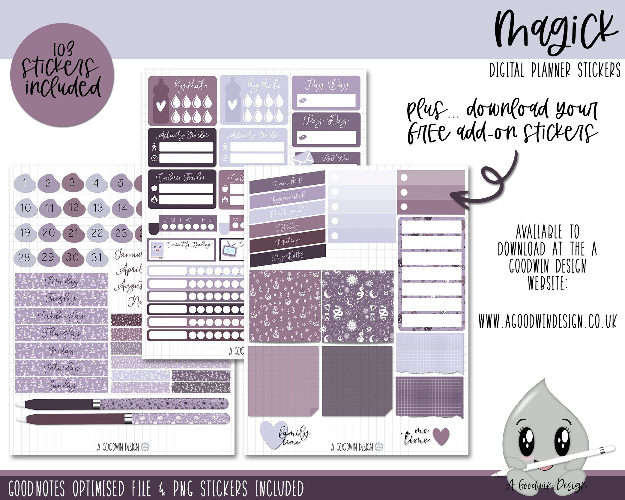 Magick Digital Planner Stickers | Decorative Sticker Set | Goodnotes ...