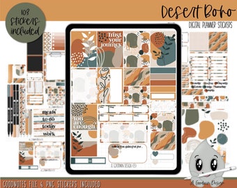 Boho Digital Planner Sticker Bundle Perfect Digital Sticker - Etsy Canada