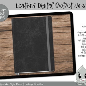 Black Leather Bullet Journal for Goodnotes | Zoomnotes | Xodo | Noteshelf | Digital Planner