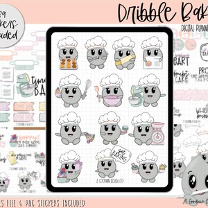 Dribble Bakes Decorative Digital Planner Stickers | Decorative Sticker Set | Goodnotes Stickers | Digital Planner Stickers | PNG Stickers