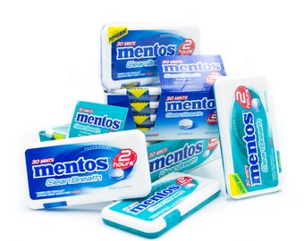 Mentos Clean Breath SANS SUCRE 21g Saveurs mélangées Menthe aux baies Menthe intense Menthe poivrée