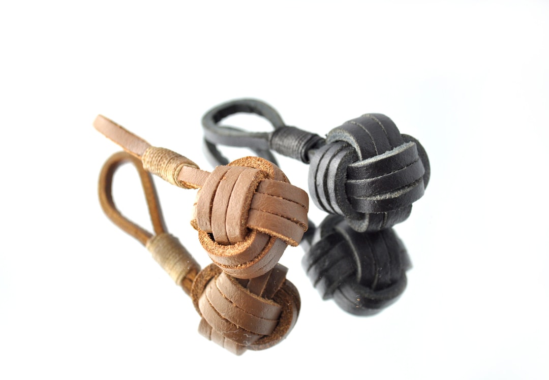 Genuine Leather Monkey Ball Keychain Monkey Fist Sailing Etsy