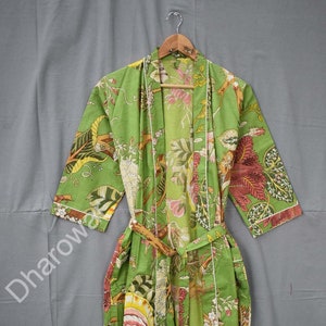 100% Cotton Kimono Indian Kimono Robes Printed Dressing Gown Women's Robes Cotton Dressing Gown Kimono Lightweight Robe Bridesmaid Gifts