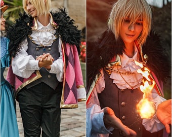 gerFogoo Anime Howls Moving Castle Cosplay Collier et Boucles doreilles Howl Jenkins Collier Costume Cosplay Cadeau