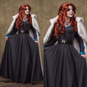 Vampire Diplomat Cosplay Dress Costume, Vampire Cosplay, Handmade Cosplay,Cosplay Dress,  Anime Cosplay, Grey Dress, Fantasy Cosplay