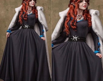 Vampire Diplomat Cosplay Dress Costume, Vampire Cosplay, Handmade Cosplay,Cosplay Dress,  Anime Cosplay, Grey Dress, Fantasy Cosplay