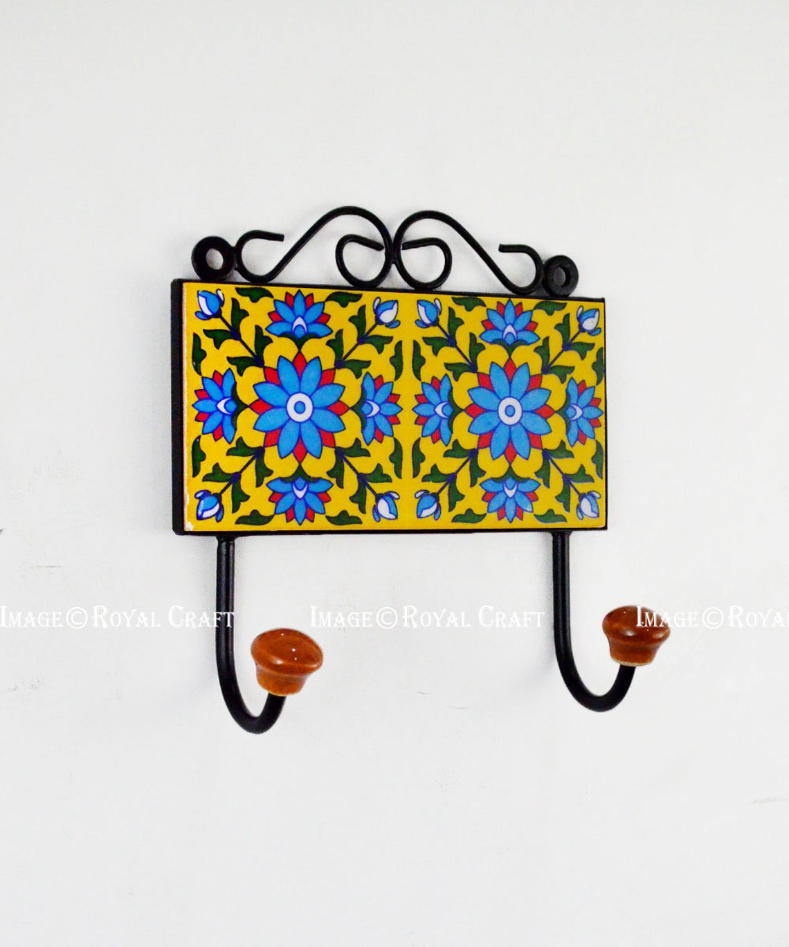 Handmade Traditional Colorful Decorative Ceramic Wall Hook Etsy