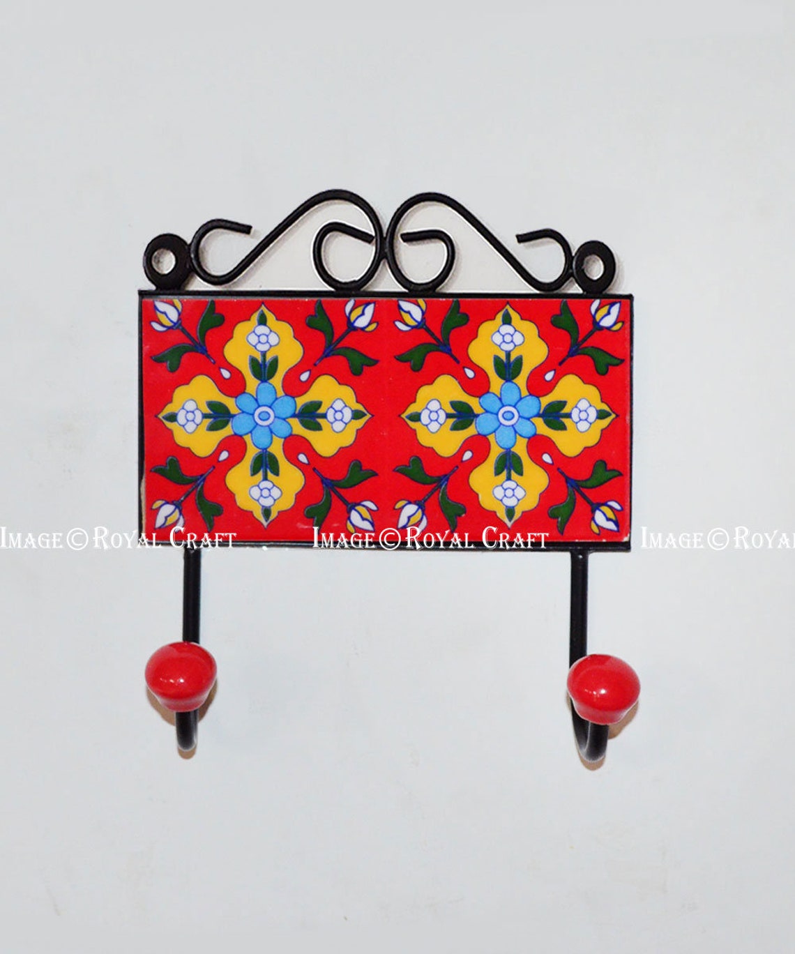 Handmade Traditional Colorful Decorative Ceramic Wall Hook Etsy