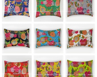 Details about   Indian Kantha Quilt Cushion Cover Bohemian Throw Pillow Sofa Pillow Case Gypsy 