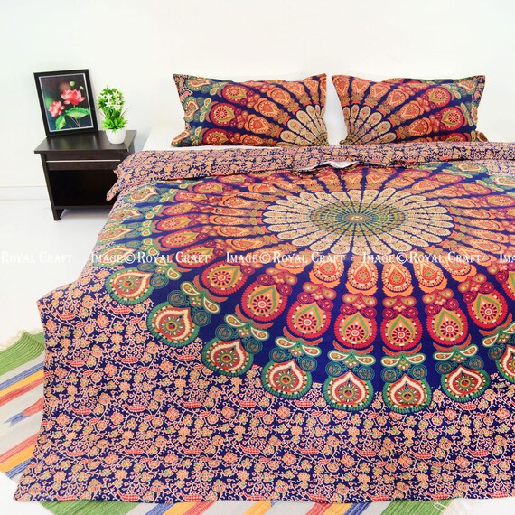 Mandala Duvet Cover Hippie Multi Plum And Bow Devi Mandala Etsy