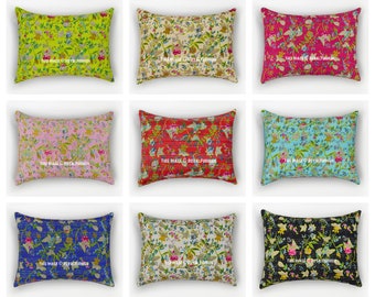 Boho Handmade Kantha Cotton Fabric Bed Pillow Cover Standard Size Pillow Sham Lot de 2