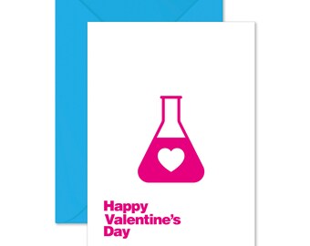 Cute science Happy Valentine's Day card - geeky Valentine for scientists!