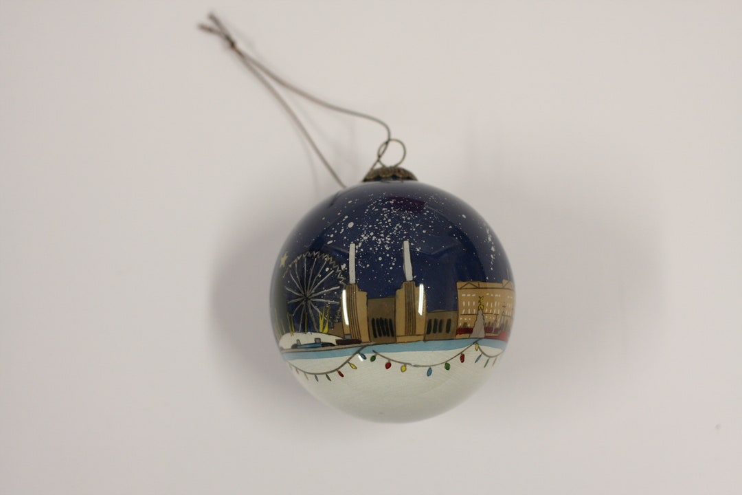 London Skyline Handpainted Glass Bauble With Handmade Gift Etsy