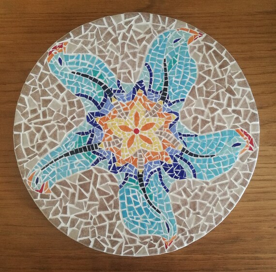 Starfish Mosaic Potstand Wall Art Etsy