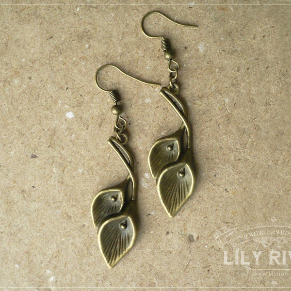 Boucles d'oreilles en bronze type art nouveau "Talasi"