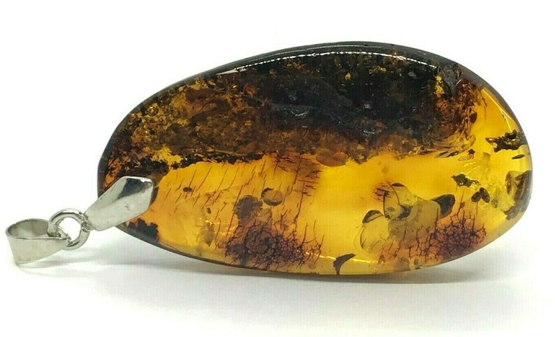 AMBER PENDANT Natural Baltic Amber Polished Cognac Drop Stone Bead 8,1 g 10052