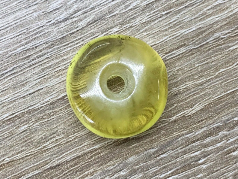 Amber Pendant Real Natural Baltic Amber Pendant donut shape on black cord unisex 6,2g 5563