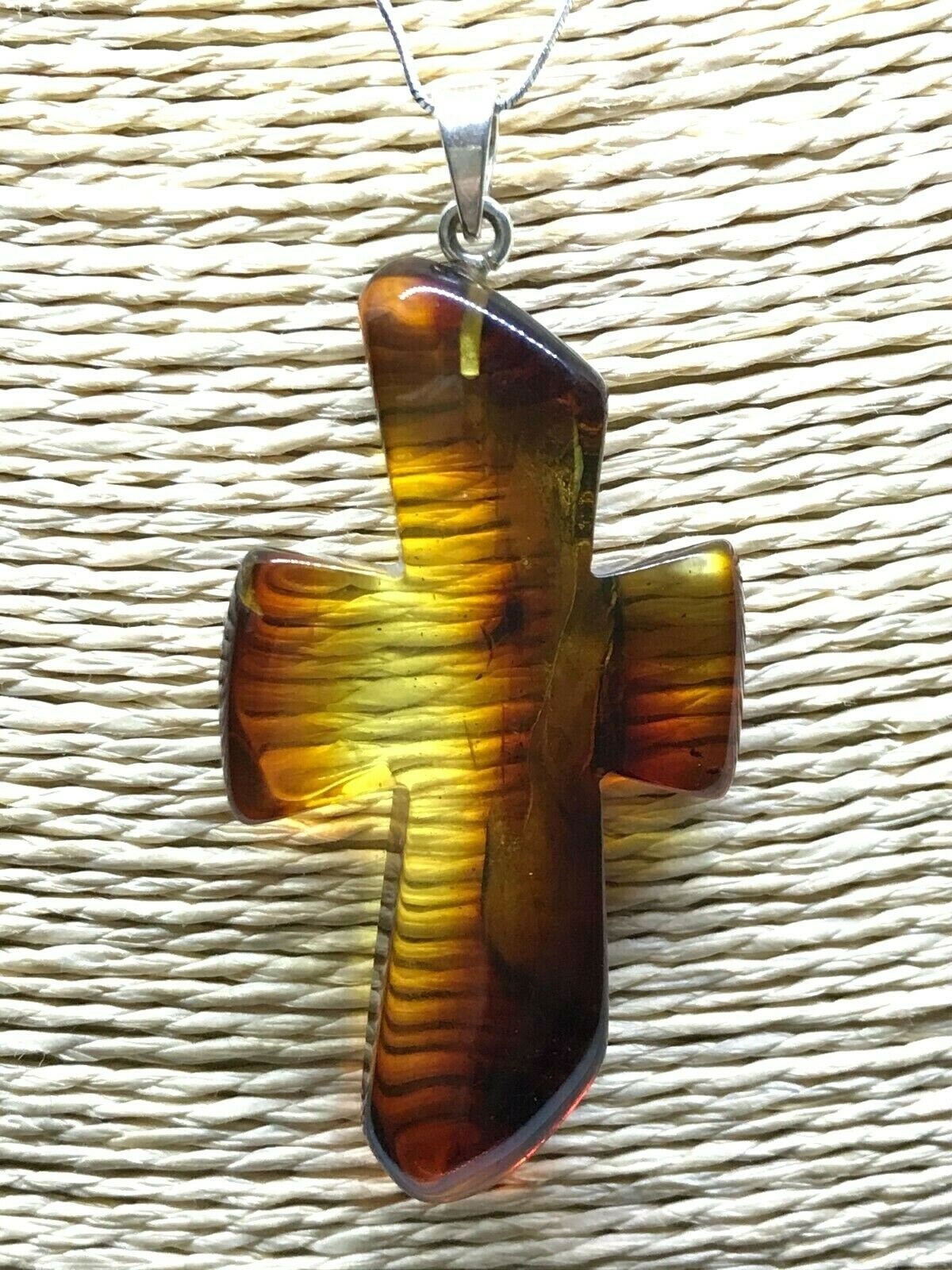 AMBER PENDANT CROSS Catholic Baltic Amber Carved Bead Gift | Etsy