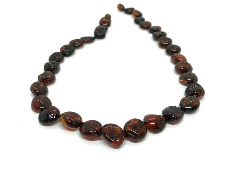AMBER Necklace Cherry BALTIC AMBER Beads Ladies Knotted Gift Jewelry 18,7g 14272
