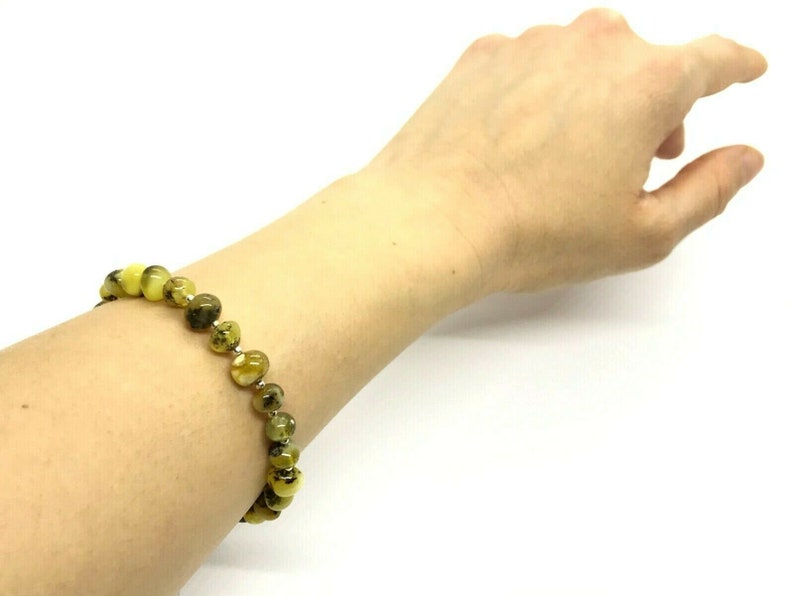 AMBER BRACELET With Clasp Natural BALTIC Amber Beads Silver 925 Ladies Gift Jewelry 14721