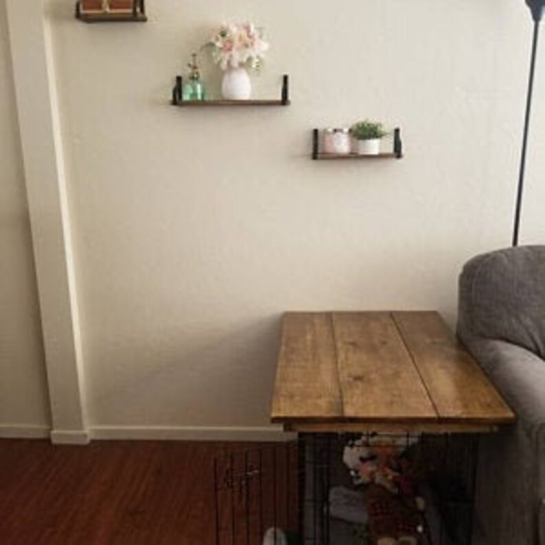 View of Rustic Dog Crate Table Top - Etsy